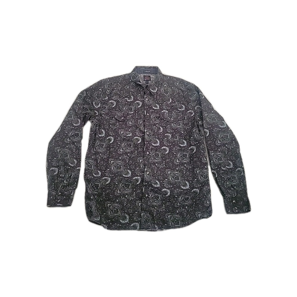 MOON SHINE Spirit Brad‎ Paisley L Pearl Snap Paisley Blue Cowboy Western Formal